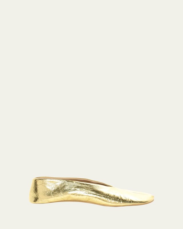Stella Metallic Leather Ballerina Slippers